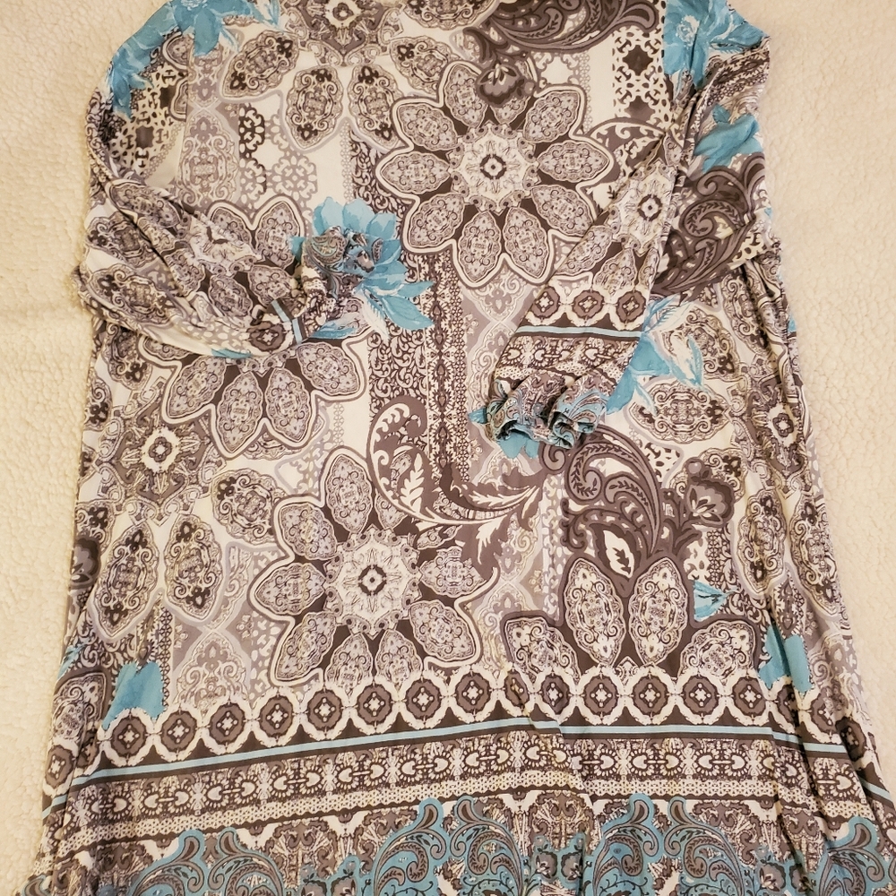 Ruby Rd Size 1x, Blue And Gray Sharkbite 3/4 Leng… - image 4